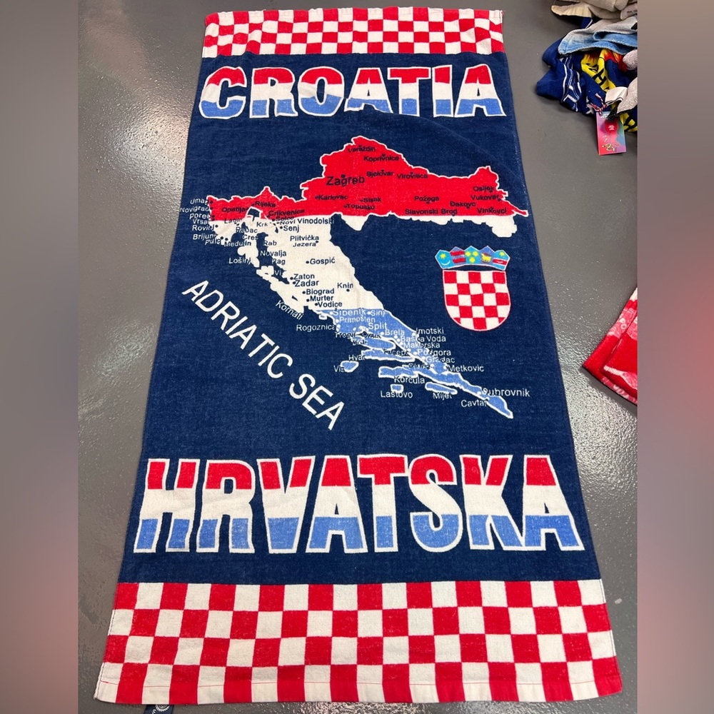 Vintage Croatia Beach Towel